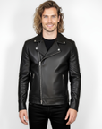 Real Leather Biker Jacket for Men - Milan