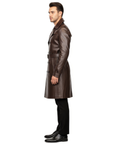 Men's Real Trench Leather Coat - Zeus
