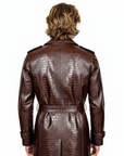 Men's Real Trench Leather Coat - Zeus