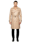 Men's Real Trench Leather Coat - Zeus
