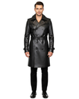 Men's Real Trench Leather Coat - Zeus