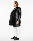 Men's Real Trench Leather Coat - Zeus