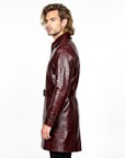 Men's Real Trench Leather Coat - Zeus