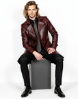 Men's Real Trench Leather Coat - Zeus