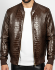 Men's Real Leather Bomber Jacket - Antony