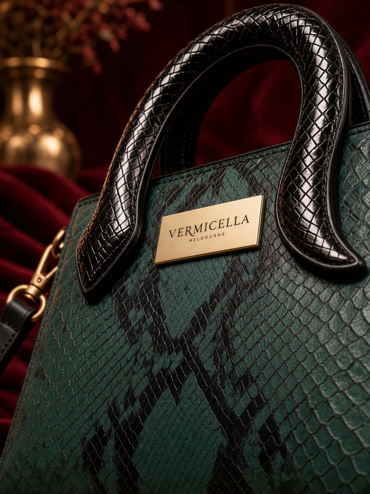Vermicella handbag editorial photograph
