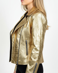 Women's Real Leather Biker Jacket -Athena