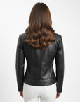 Women's Real Leather Biker Jacket - Metis