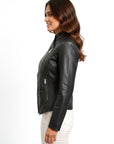 Women's Real Leather Biker Jacket - Metis