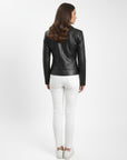 Women's Real Leather Biker Jacket - Metis