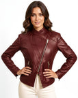 Women's Real Leather Biker Jacket - Metis