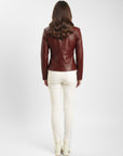 Women's Real Leather Biker Jacket - Metis