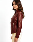 Women's Real Leather Biker Jacket - Metis