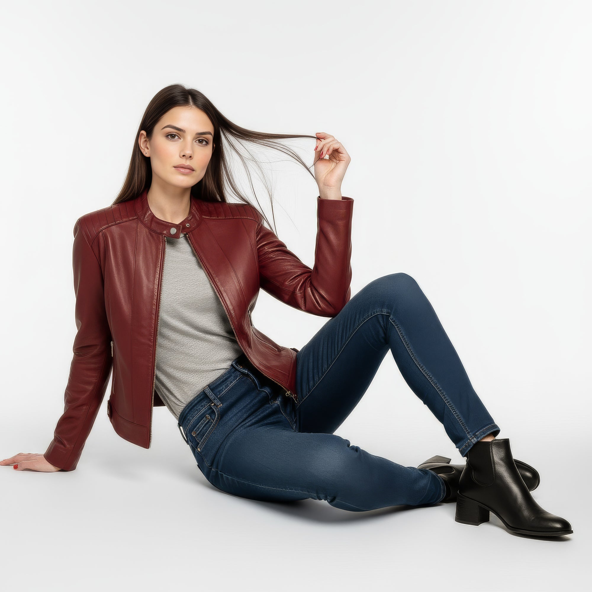 Women&#39;s Real Leather Jacket - Ananke
