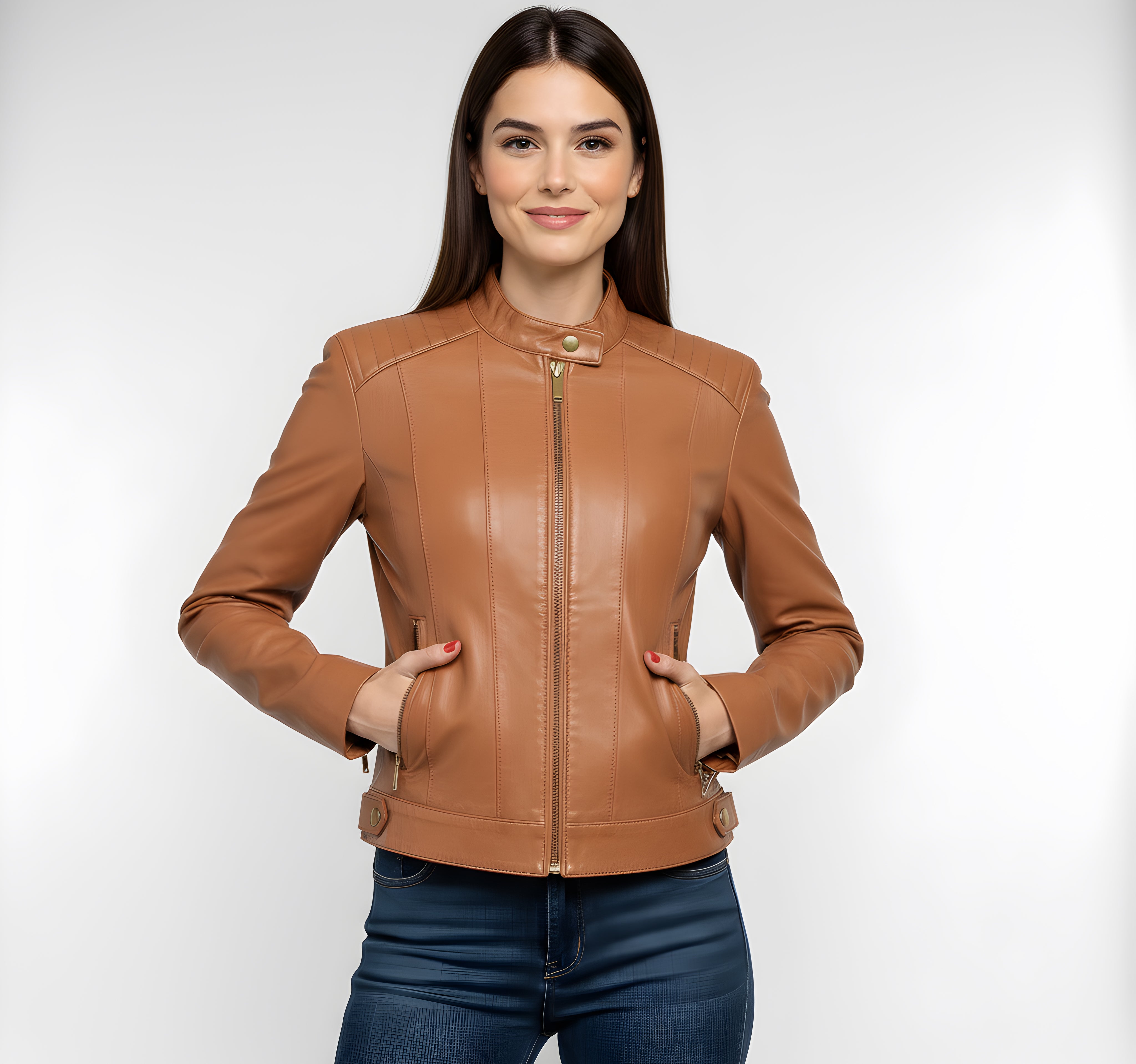 Women's Real Leather Jacket - Ananke – SH Leatherwear