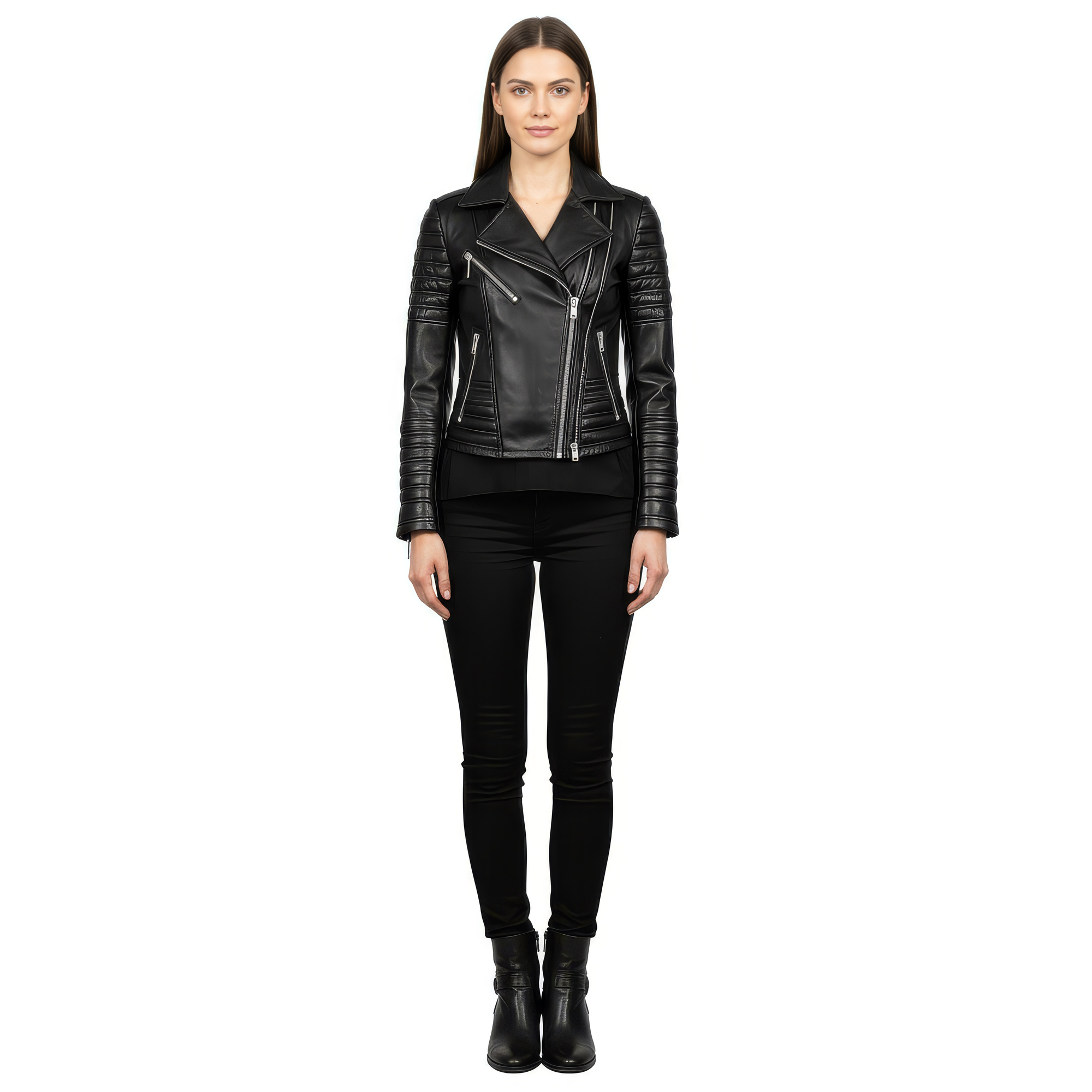 Real Leather Biker Jacket for Women - Nyx