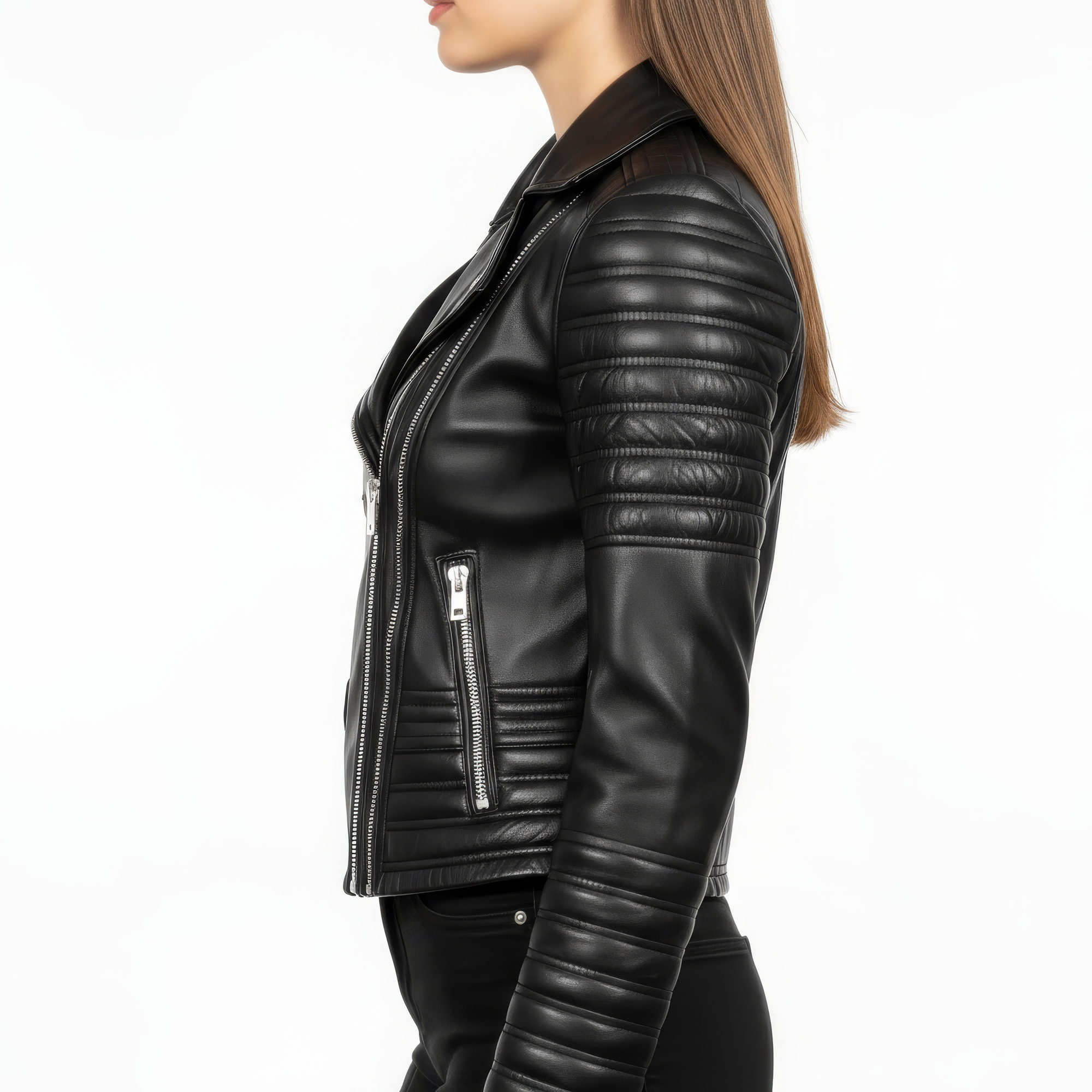 Real Leather Biker Jacket for Women - Nyx
