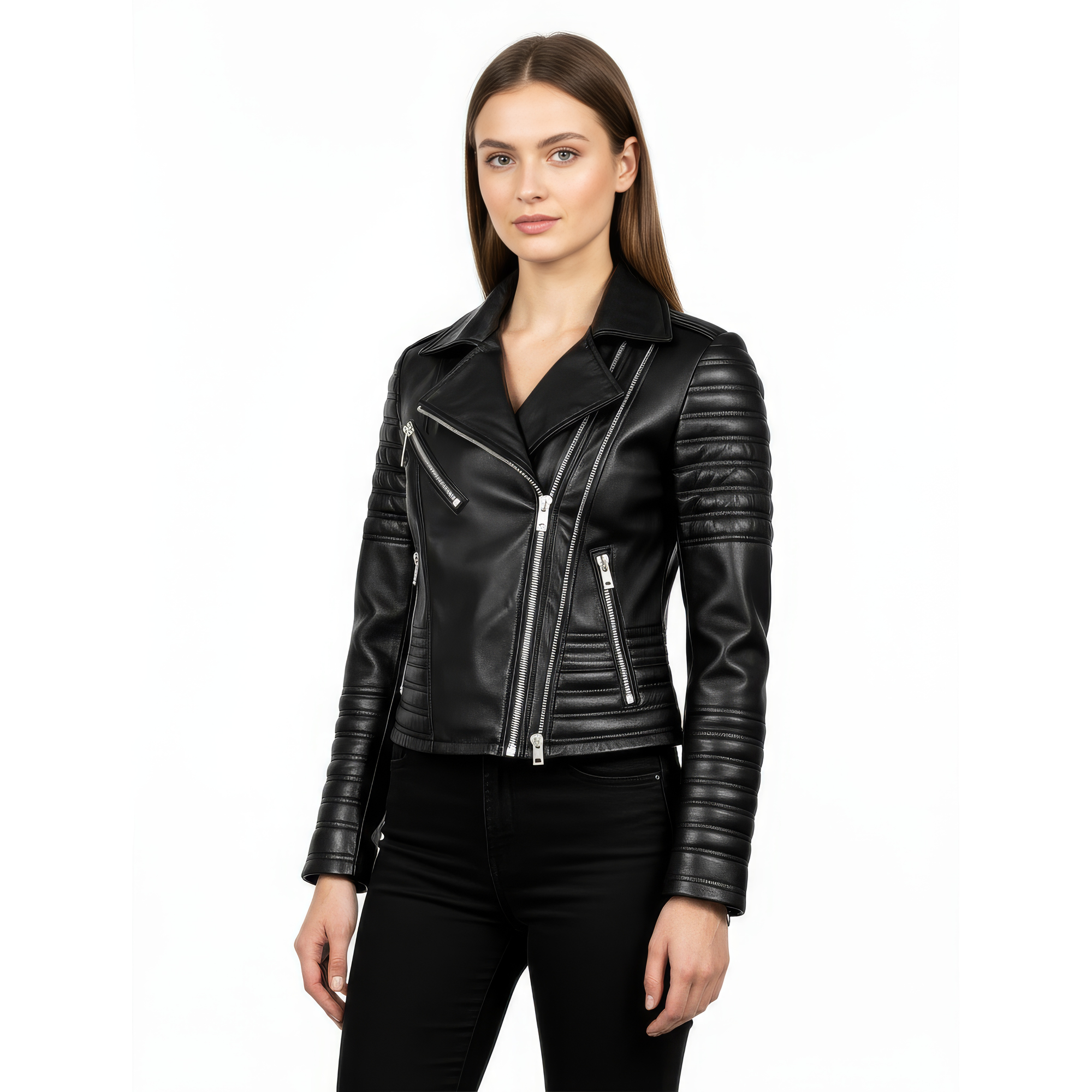 Real Leather Biker Jacket for Women - Nyx