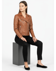 Real Leather Biker Jacket for Women - Nyx