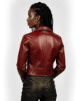Cropped Real Leather Blazer - Anna