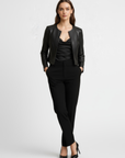 Women's Cropped Real Leather Jacket - Jane