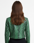 Women's Cropped Real Leather Jacket - Jane