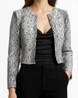 Women's Cropped Real Leather Jacket - Jane