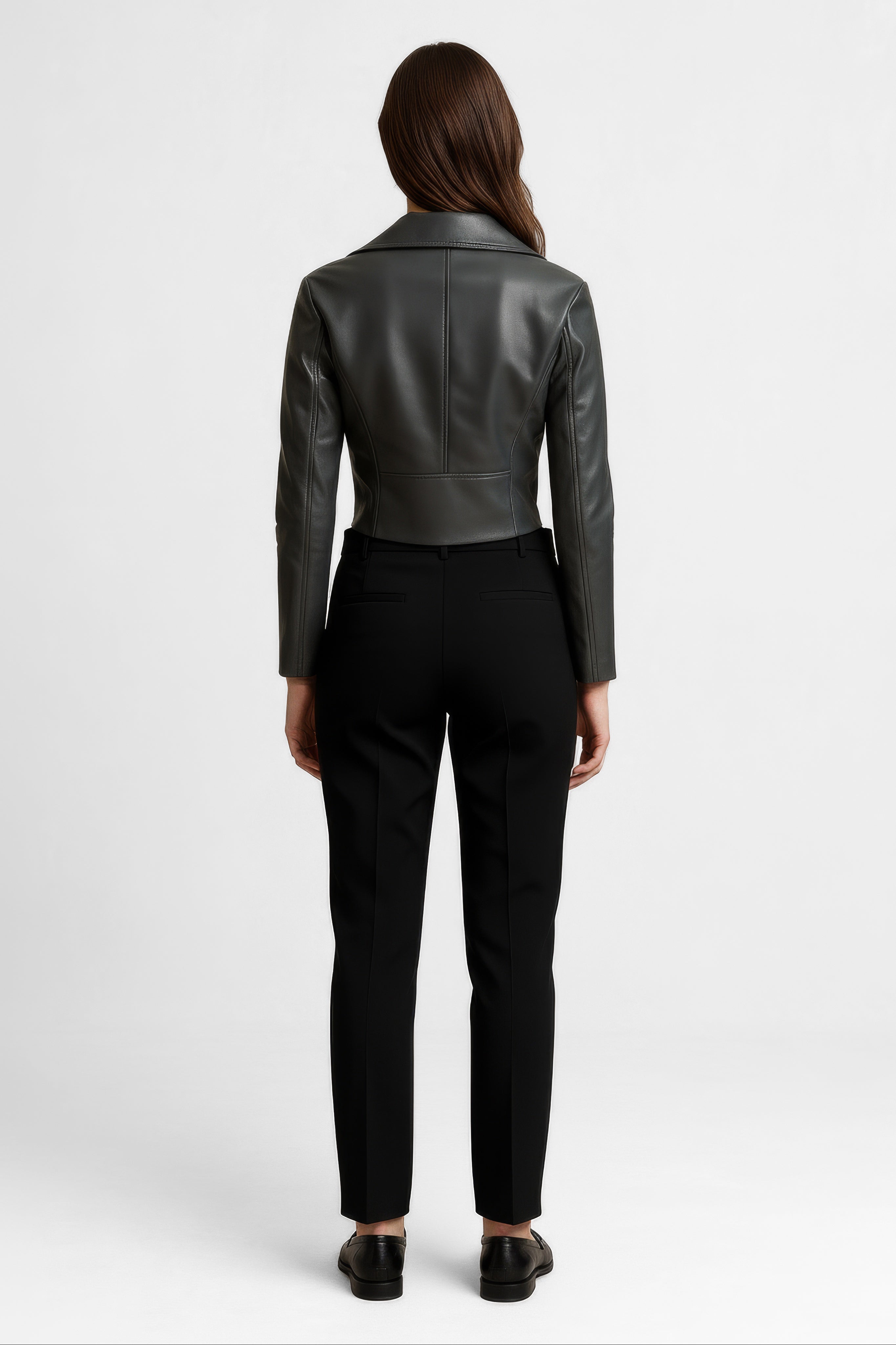 Women's Cropped Real Leather Biker Jacket - Roselyn – SH Leatherwear