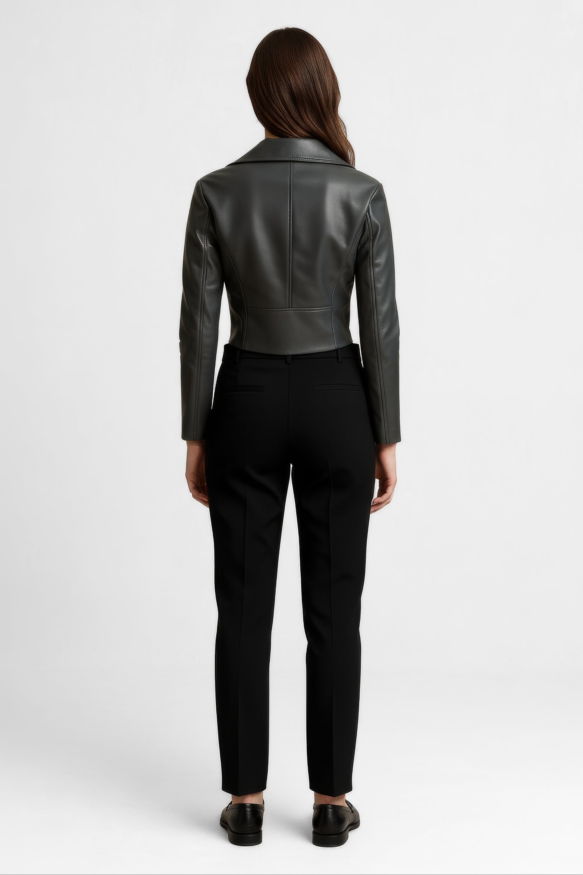 Women&#39;s Real Leather Biker Jacket - Roselyn