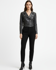 Women's Real Leather Biker Jacket - Roselyn