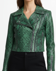 Women's Real Leather Biker Jacket - Roselyn