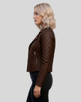 Real Quilted Leather Jacket for Women - Lyra