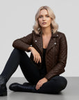 Real Quilted Leather Jacket for Women - Lyra