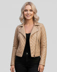 Real Quilted Leather Jacket for Women - Lyra