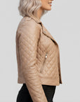 Real Quilted Leather Jacket for Women - Lyra