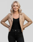 Real Quilted Leather Jacket for Women - Lyra