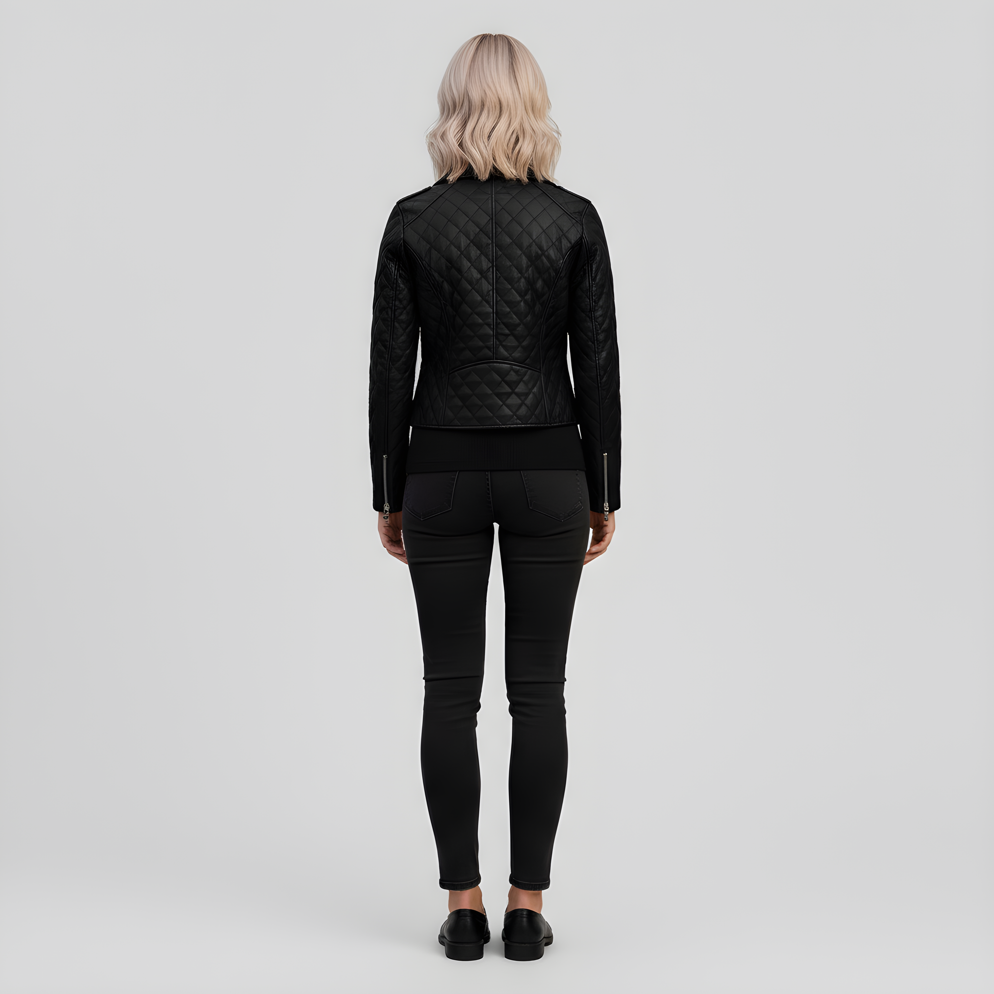 Real Quilted Leather Jacket for Women - Lyra