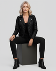 Real Quilted Leather Jacket for Women - Lyra