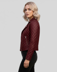 Real Quilted Leather Jacket for Women - Lyra