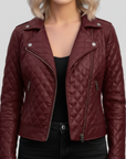Real Quilted Leather Jacket for Women - Lyra