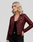 Real Quilted Leather Jacket for Women - Lyra