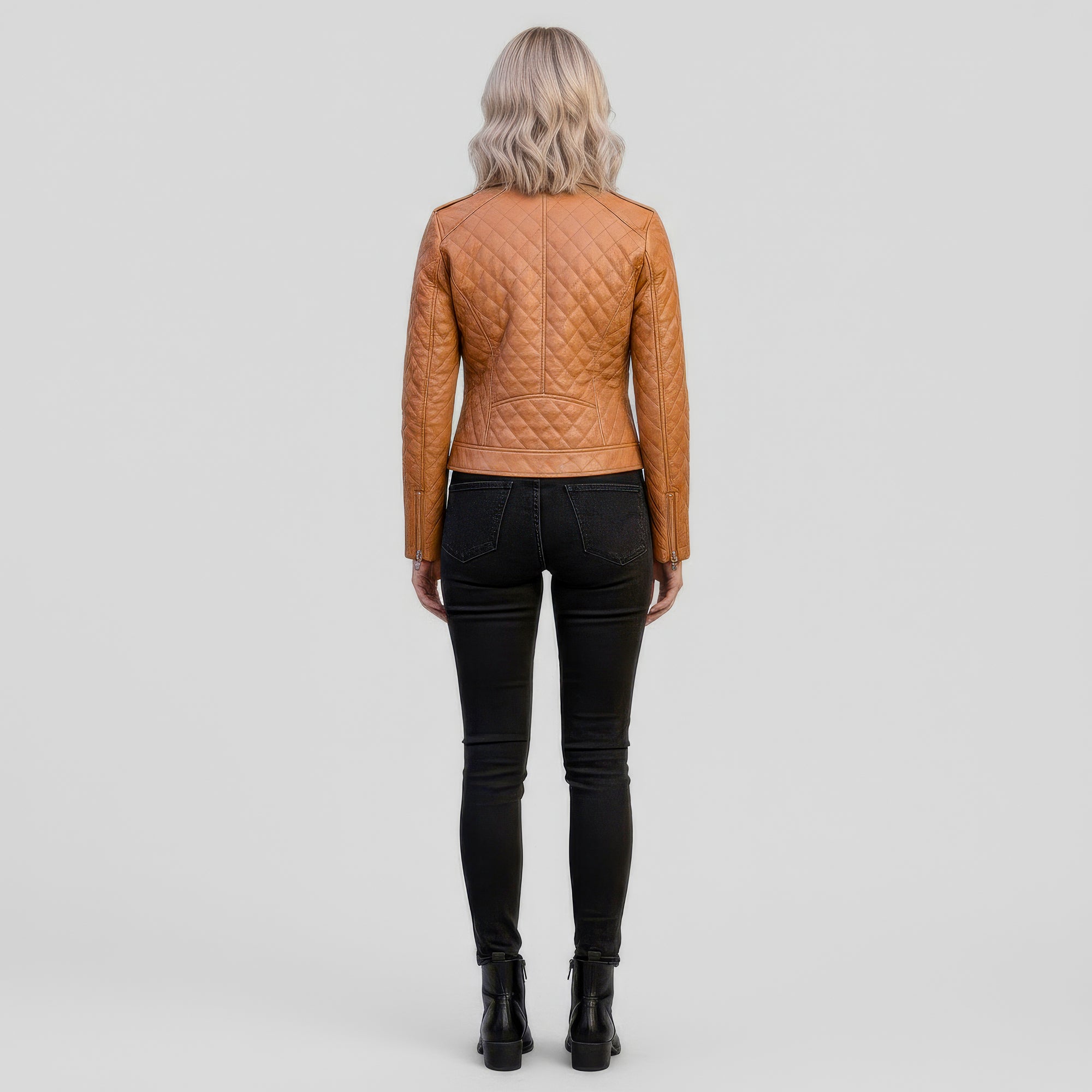 Real Quilted Leather Jacket for Women - Lyra