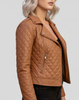 Real Quilted Leather Jacket for Women - Lyra