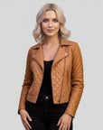 Real Quilted Leather Jacket for Women - Lyra