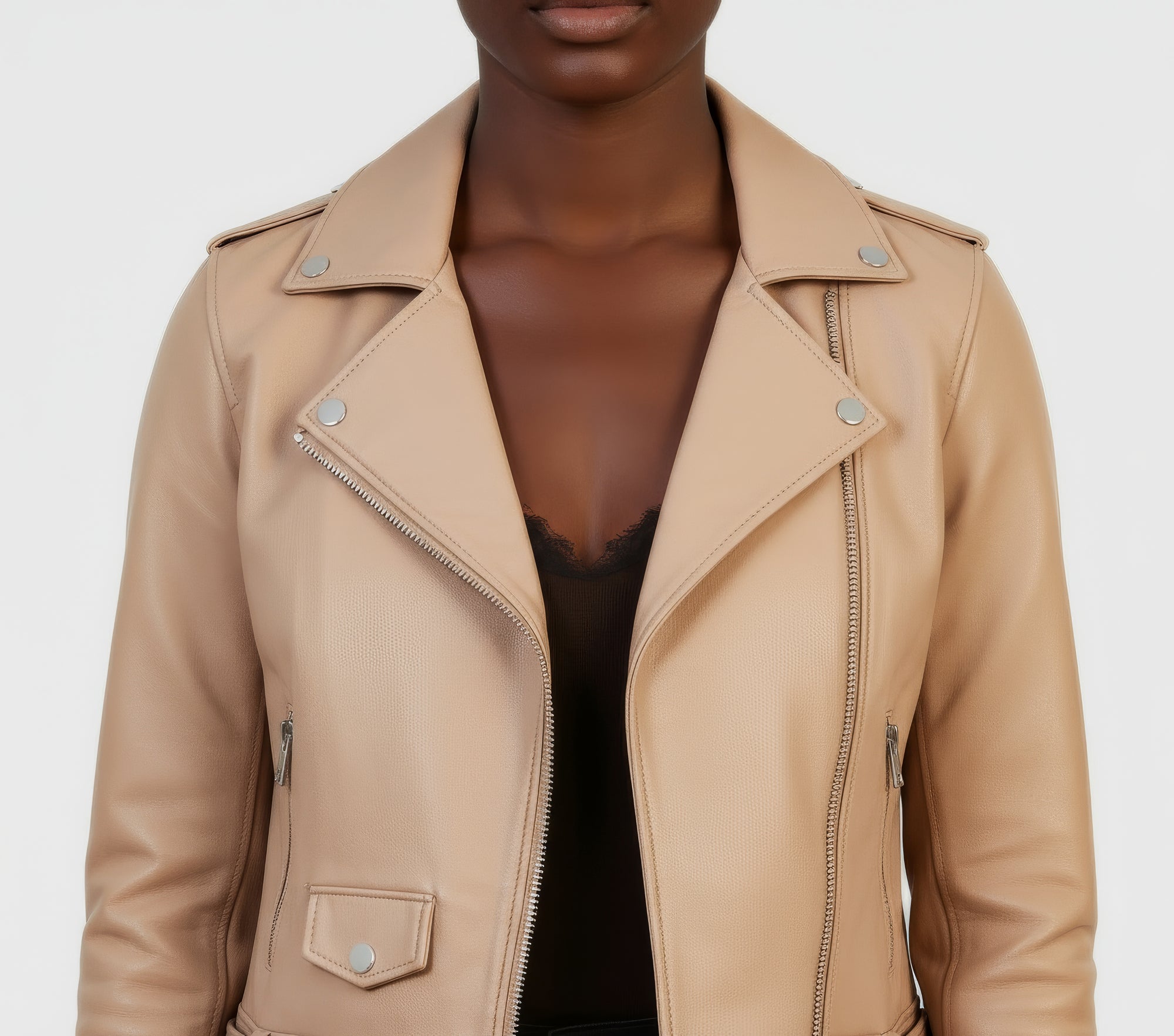 Real Leather Biker Jacket for Women - Ratana