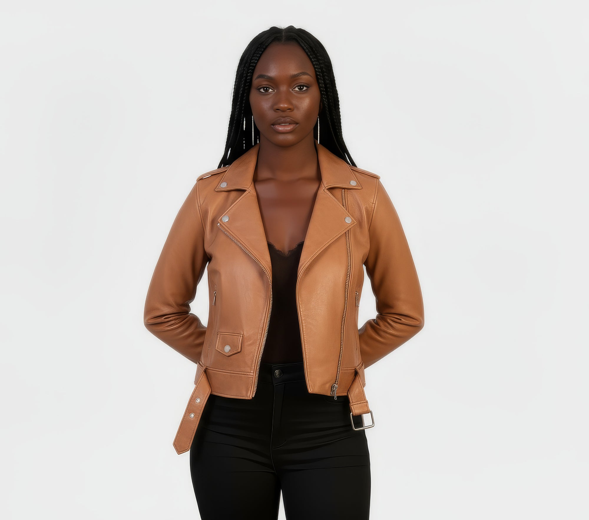 Real Leather Biker Jacket for Women - Ratana