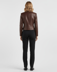 Women's Real Leather Cropped Blazer - Carina