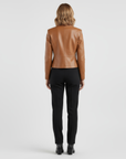 Women's Real Leather Cropped Blazer - Carina