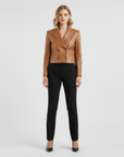 Women's Real Leather Cropped Blazer - Carina