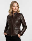 Women's Real Leather Field Jacket - Elandra